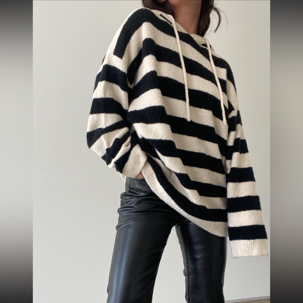 Size small striped knit hoodie